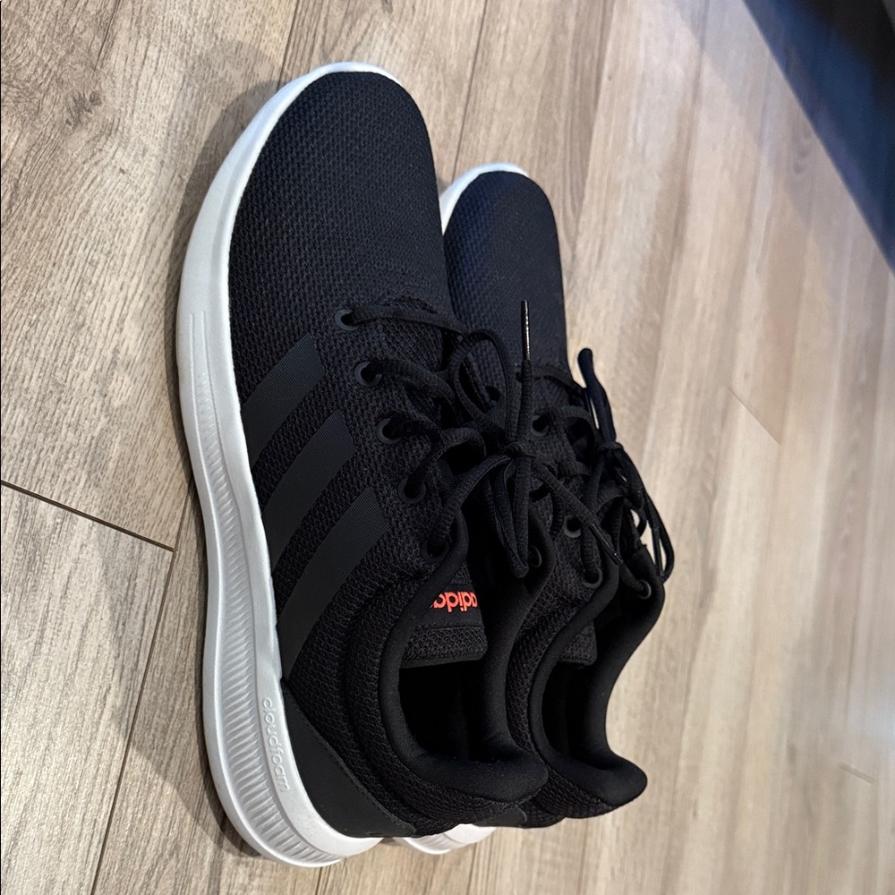 Adidas Men's Black Sneakers with White Sole